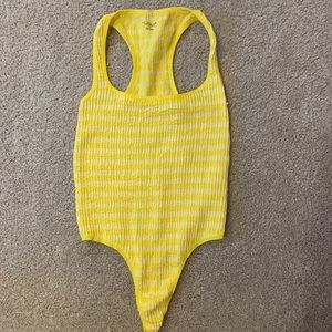 Yellow Out From Under Urban Outfitters bodysuit